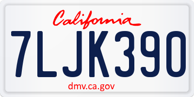 CA license plate 7LJK390