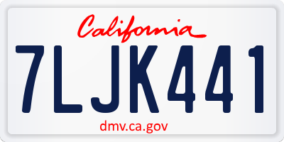CA license plate 7LJK441