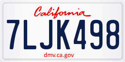 CA license plate 7LJK498