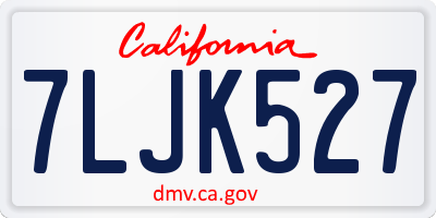 CA license plate 7LJK527