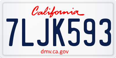 CA license plate 7LJK593