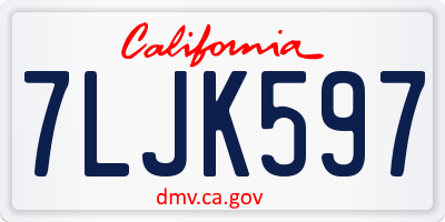 CA license plate 7LJK597