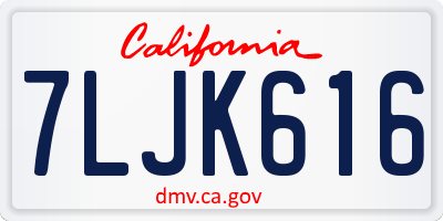 CA license plate 7LJK616