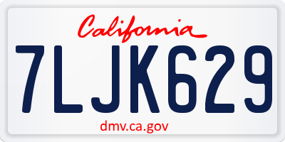 CA license plate 7LJK629