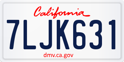 CA license plate 7LJK631