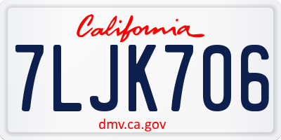 CA license plate 7LJK706