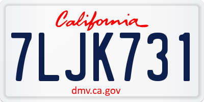 CA license plate 7LJK731