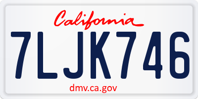 CA license plate 7LJK746