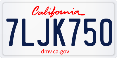 CA license plate 7LJK750