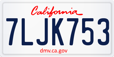 CA license plate 7LJK753