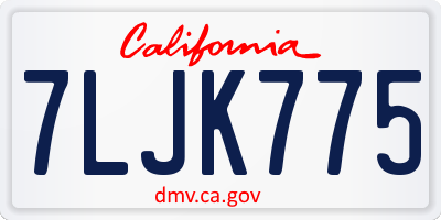 CA license plate 7LJK775