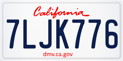 CA license plate 7LJK776