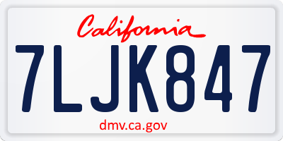 CA license plate 7LJK847