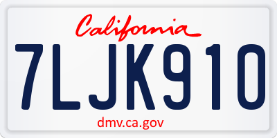 CA license plate 7LJK910