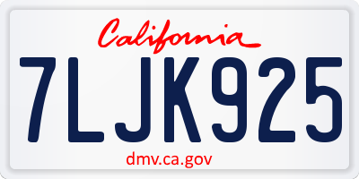 CA license plate 7LJK925