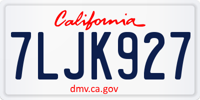 CA license plate 7LJK927