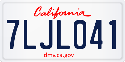 CA license plate 7LJL041