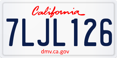 CA license plate 7LJL126