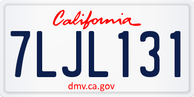 CA license plate 7LJL131