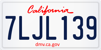 CA license plate 7LJL139