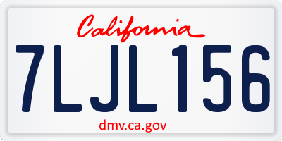 CA license plate 7LJL156