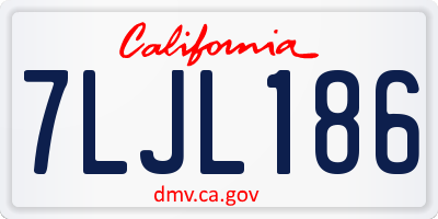 CA license plate 7LJL186