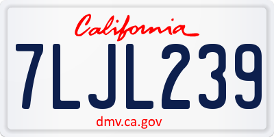 CA license plate 7LJL239