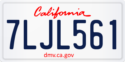 CA license plate 7LJL561