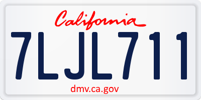CA license plate 7LJL711