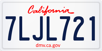 CA license plate 7LJL721