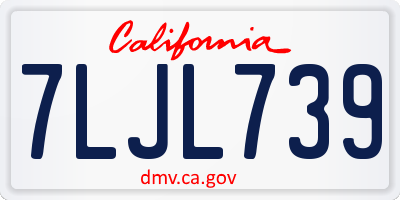 CA license plate 7LJL739