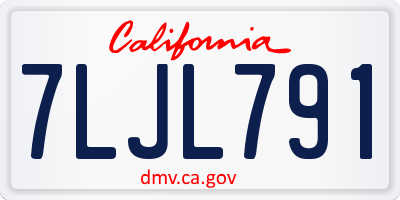CA license plate 7LJL791