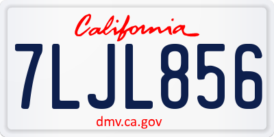 CA license plate 7LJL856