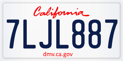 CA license plate 7LJL887