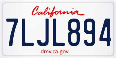 CA license plate 7LJL894