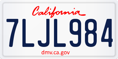 CA license plate 7LJL984