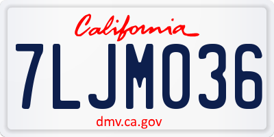 CA license plate 7LJM036