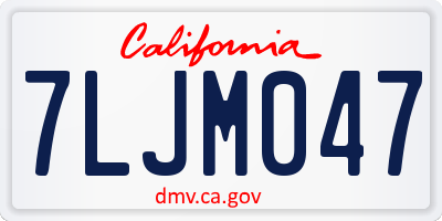CA license plate 7LJM047