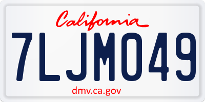 CA license plate 7LJM049