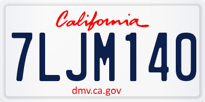 CA license plate 7LJM140