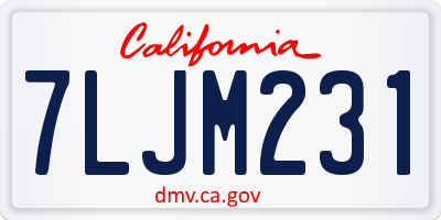 CA license plate 7LJM231