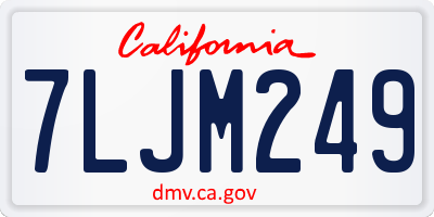 CA license plate 7LJM249