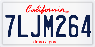 CA license plate 7LJM264