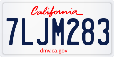 CA license plate 7LJM283