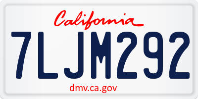 CA license plate 7LJM292
