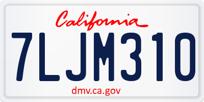 CA license plate 7LJM310