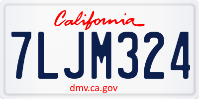 CA license plate 7LJM324