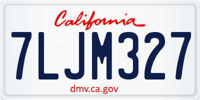 CA license plate 7LJM327