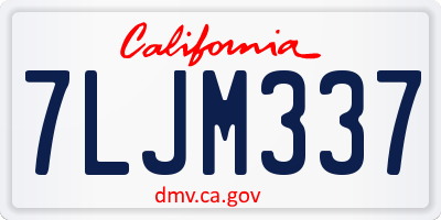 CA license plate 7LJM337