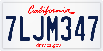 CA license plate 7LJM347